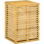 Homcom - panier � linge - bambou - 44x37x62. 5cm - bois naturel
