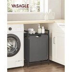 Panier à linge - vasagle - 65l - noir et gris - plan de travail - cadre en métal Panier à linge - vasagle - 65l - noir et gris - plan de travail - cadre en métal