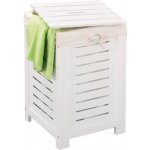 Panier � linge tabouret - blanc