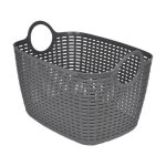 Panier  linge - paris prix - tress - 30l - plastique - gris - pratique et utile