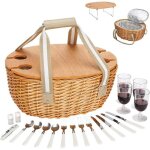 Panier de pique - nique - non spécifié - 4 personnes - sac isotherme - table pliante - osier blanc Panier de pique - nique - non spécifié - 4 personnes - sac isotherme - table pliante - osier blanc