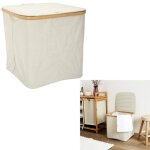 Panier de rangement carr� cerclage en bambou 38x38x38cm