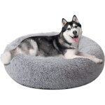 Panier rond pour chien coussin pour chat panier donut � 100 cm (3xl) gris clair