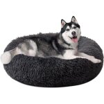 Panier rond pour chien coussin pour chat panier donut � 100 cm (3xl) gris fonc�