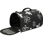 Sac de transport - flower - small - noir - 32x21x20 cm - pour chien et chat