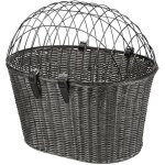 Panier pour vlo - trixie - anthracite - 44 x 34 x 41 cm - coussin lavable - support guidon