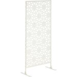 Outsunny - paravent exterieur - acier - 92x45x198cm - blanc