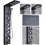 Panneau de douche led en acier inoxydable - pomme de douche et cascade deau - cran lcd de temprature ...
