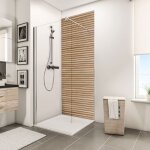 Schulte panneau mural 100x210 cm revtement pour douche et salle de bains japandi effet tasseaux bois ...