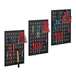Relaxdays panneau d?outils en 3 pièces avec 17 supports perforé de 60x39 cm hxl en métal noir - rouge ... Relaxdays panneau d?outils en 3 pièces avec 17 supports perforé de 60x39 cm hxl en métal noir - rouge ...