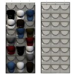 Panneau rangement mural 24 poches pour casquettes de baseball chapeau gris organisateur suspendus 70x164cm ...
