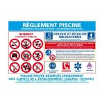 Panneau r�glement piscine signal�tique piscine 600 x 420 mm aluminium 2 mm