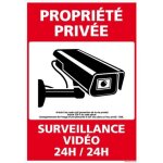 Propri�t� priv�e surveillance vid�o 24h / 24 avec loi - panneau signalisation s�curit� - pvc 1 mm - 75 ...