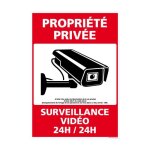 Panneau s�curit� propri�t� priv�e - signaletique. biz france - adh�sif 210x300mm - surveillance vid�o ...