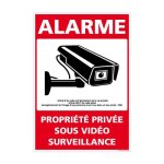 Alarme propri�t� priv�e sous vid�o surveillance panneau de signalisation - aluminium - 150 x 210 mm