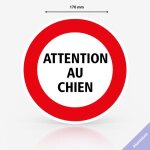 Panneau signalisation attention au chien - aluminium - diam�tre 170 mm