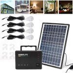 Panneaux solaires 10w 18v - 12v 5a 5000mah batterie - 2 usb ports - 4 ampoule avec 5m c�ble - ext�rieur ...