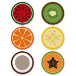 Panorama paquet de 12 sous - verres en vinyle fruit 10x10cm - sous - verres originaux - protection pour ...