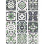 Panorama stickers carrelage adhsif 72 pices de 10x10cm modle hydraulique vert - autocollant adhsif ...