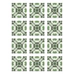 Panorama stickers carrelage adh�sif cuisine - 24 pi�ces de 20x20 cm mosa�que hydraulique orientale vert ...