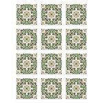 Panorama stickers carrelage adhsif cuisine - 48 pices de 15x15 cm tuile orientale vert - adhsif en ...