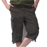 Pantacourt cargo homme ete regular droit grande taille pantalon court multi - poches en coton couleur ...