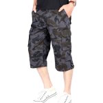 Pantacourt cargo homme - marque - motif camouflage - taille �lastiqu�e - 100% coton