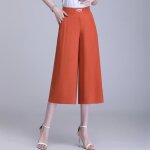 Pantacourt femme Été pantalon court 3 - 4 taille haute ample Élégant confortable grande taille - orange ... Pantacourt femme Été pantalon court 3 - 4 taille haute ample Élégant confortable grande taille - orange ...