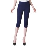 Pantacourt femme - grande taille - taille haute lastique - couleur bleu marine