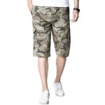 Pantacourt homme de camouflage en coton pantalon 3 - 4 Été straight multi - poches style militaire Pantacourt homme de camouflage en coton pantalon 3 - 4 Été straight multi - poches style militaire