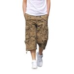 Pantacourt homme cargo camouflage multi - poche bermuda homme - kaki
