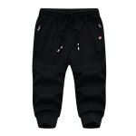 Pantacourt hommepantacourt coton jogging sport et slim avec cordon de serrage hommes - noir