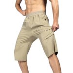 Pantacourt homme t schage rapide lger respirante taille lastique sans repassage confort - kaki