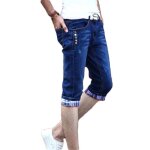 Pantacourt homme en jean - marque - mod�le - coupe d�contract�e - poches c�t�s - lavage en machine