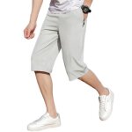 Pantacourt homme - leger respirante - gris clair - grande taille - casual