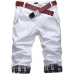 Pantacourt homme short sport uni bermuda hommes slim - blanc Pantacourt homme short sport uni bermuda hommes slim - blanc