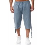 Pantacourt homme - fondupin - d�contract� �t� en coton - bleu clair