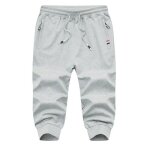 Pantacourt homme - fondupin - multi - en coton jogging sport et� slim - gris clair