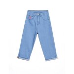 Pantacourt en jean femme t chic taille haute slim fit extensible grande taille - bleu clair