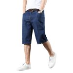 Pantacourt en jeans homme de marque outdoor casual coton jean pantacourt hommes grande taille baggy denim ...