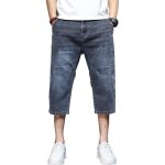 Pantacourt en jeans homme regular droite pantalon court stretch effet abrasion et délavé Pantacourt en jeans homme regular droite pantalon court stretch effet abrasion et délavé