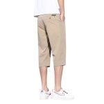 Pantacourt leger homme ete taille elastique coupe droite pantalon court ete respirant couleur unie - ...