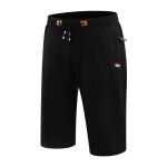 Pantacourt de sport homme stretch grande taille pantalon court ete coton couleur unie - noir Pantacourt de sport homme stretch grande taille pantalon court ete coton couleur unie - noir