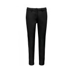 Pantalon 7 / 8 femme kariban - noir - coupe moderne - tissu serg� lav� aux enzymes