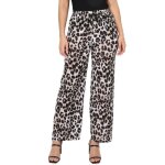 Pantalon ample - la modeuse - taille haute - imprim� animal - noir - femme