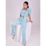 Pantalon ample en velours - project x paris - femme - turquoise - bleu Pantalon ample en velours - project x paris - femme - turquoise - bleu