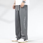 Pantalon baggy homme sport grande taille coupe droite taille elastiquee casual - gris - insfity - xxl ...