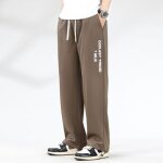 Pantalon baggy homme sport grande taille coupe droite - insfity - marron