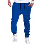 Pantalons baggy longs pour hommes - casual - bleu - fitness - respirant Pantalons baggy longs pour hommes - casual - bleu - fitness - respirant