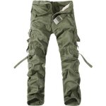Pantalon battle homme - pantalon cargo vintage vert en coton